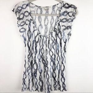 Banana Republic Nautical Short Sleeve Blouse